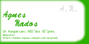 agnes mados business card